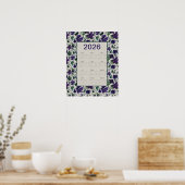 2026 Purple Clematis Flowers Wall Calendar Poster (Küche)