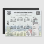 2026 QR-Leuchtturm-Kalender-Magnet für Unternehmen Magnetkarte (Vorne/Hinten)