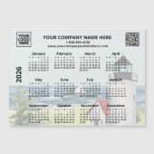 2026 QR-Leuchtturm-Kalender-Magnet für Unternehmen Magnetkarte (Vorderseite)