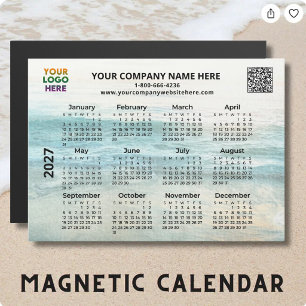 2026 QR Ocean Calendar Magnet für Firmennamen