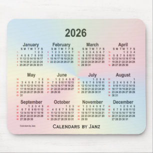 2026 Rainbow Cloud 52 Weeks Calendar by Janz Mousepad