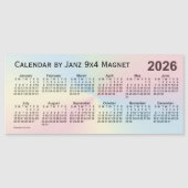 2026 Rainbow Cloud Calendar by Janz 9x4 Magnet (Vorderseite)