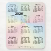 2026 Rainbow Cloud Large Print Calendar by Janz Mousepad (Vorne)
