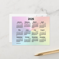 2026 Rainbow Cloud Mini Calendar von Janz