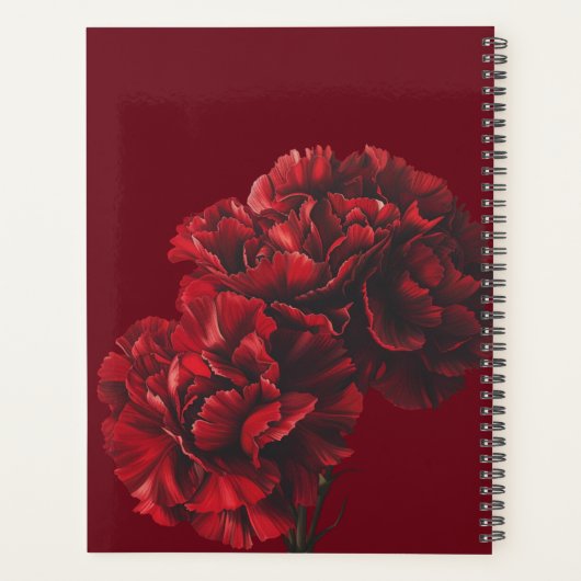 2026 Red Carnations Planner Planer (Rückseite)