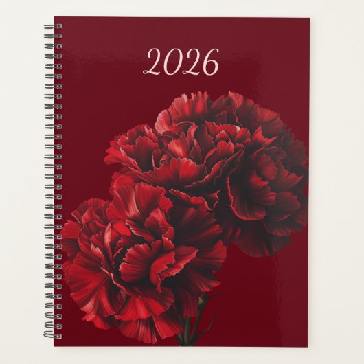 2026 Red Carnations Planner Planer (Vorderseite)