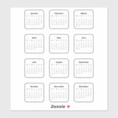 2026 Regenbogen-Kalender Aufkleber (Blatt)