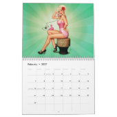 2026 Retro Pin-Up Mädchen Wandkalender (Feb 2027)