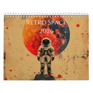 2026 Retro Weltraum-Kunstkalender Kalender