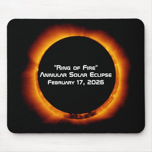 2026 Ringförmiger Sonnenfinsternis vom Feuer Mousepad (Vorne)