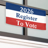 2026 Rot-Weiß-Register zur Abstimmung Banner (Äußeres Gebäude)