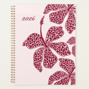 2026 Rote Hibiskus Kunst Blumen Planer