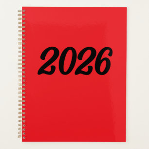 2026 Rotes Schwarzes Planer