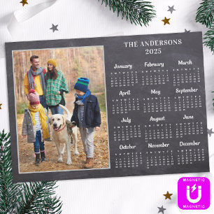 2026 Rustic Custom Foto Calendar Magnet Card