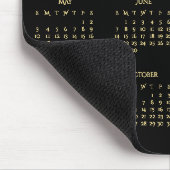 2026 Schwarz Gold Volljahreskalender Home Office Mousepad (Ecke)