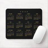 2026 Schwarz Gold Volljahreskalender Home Office Mousepad (Mit Mouse)