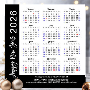 2026 Schwarz-weiße Magnetkarte für Unternehmen