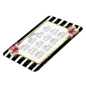 2026 Schwarz-weißer Streifen-Goldkalender Magnet (Linke Seite)