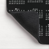 2026 Schwarz-weißes Calendar Company-Logo und Text Mousepad (Ecke)