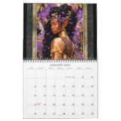 2026 Schwarze Fantasie Kunst - Frauen im Magischen Kalender (Jan 2026)
