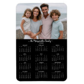 2026 Schwarzes Personalisiertes Foto - Kalender Magnet (Vertikal)