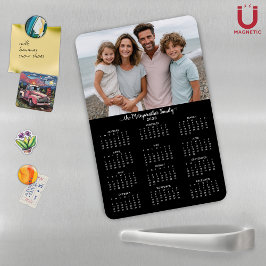 2026 Schwarzes Personalisiertes Foto - Kalender Magnet
