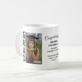 2026 SCIENCE Absolventen-Foto Grad Souvenir Kaffeetasse (Vorderseite Links)