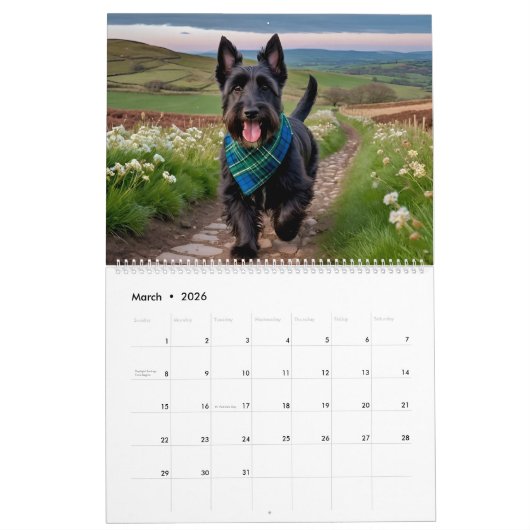 2026 SCOTTISH TERRIER CALENDAR KALENDER (Mär 2026)