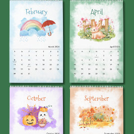 2026 Seasons Watercolor Calendar Kalender