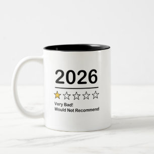 2026 sehr schlechtes Jahr eine Sternbewertung Zweifarbige Tasse