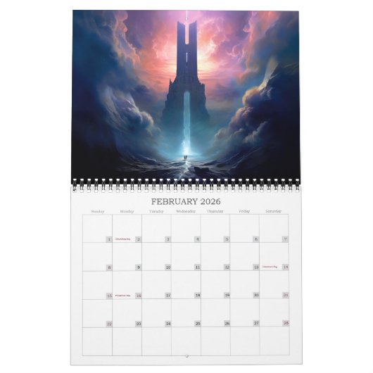 2026 Seltsame Reiche 4 Fantasy Art Kalender (Feb 2026)