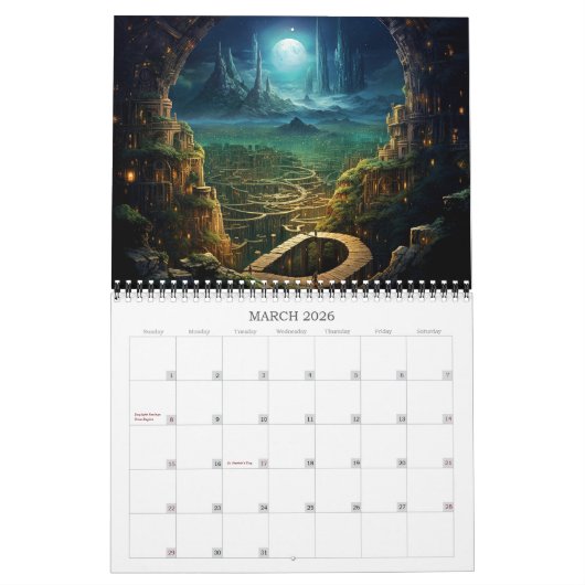 2026 Seltsame Reiche 5 Fantasy Art Kalender (Mär 2026)