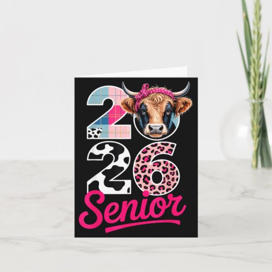 2026 Senior Cow Lovers Graduation Funny Cl Shirt F Karte (Vorderseite)