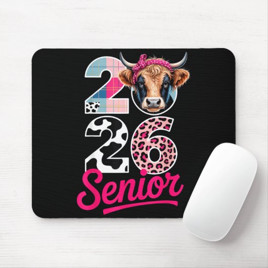 2026 Senior Cow Lovers Graduation Funny Cl Shirt F Mousepad (Mit Mouse)