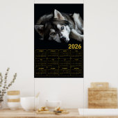 2026 Sibirischer Husky-Kalender Poster (Küche)
