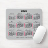 2026 Silver 52 Weeks ISO Calendar by Janz Mousepad (Mit Mouse)