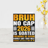 2026 Silvester Bruh No Cap Countdown Bussin Lustig Karte (Gelbe Blume)