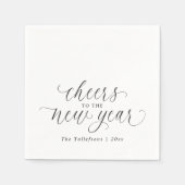 2026 Silvester Cheers Elegantes Skript Party Serviette (Vorderseite)