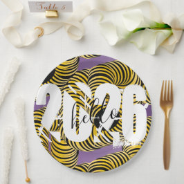 2026 Silvester Trippy Bold Schrift Pappteller