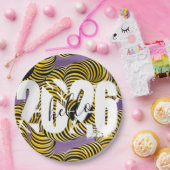 2026 Silvester Trippy Bold Schrift Pappteller (Party)