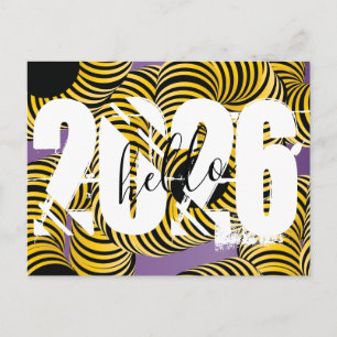 2026 Silvester Trippy Bold Schrift Postkarte