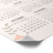 2026 Skandinavier Kalender Boho Ästhetik Beige Poster (Ecke)