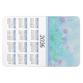 2026 Soft Blue Watercolor Floral Calendar Magnet (Horizontal)