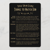 2026 Solar Eclipse Celestial Stars Black Fun Facts Einladung (Rückseite)