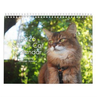 2026 Somali Cat Calendar Featuring Summer Samba Kalender