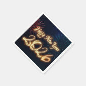 2026 Sparkling Happy New Year Fireworks Serviette (Ecke)