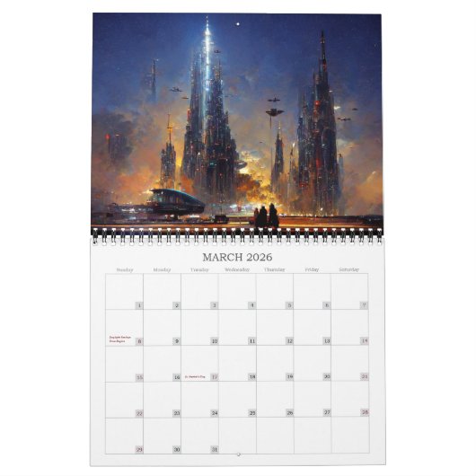 2026 Städte der nächsten 3 Science Fiction Kalender (Mär 2026)