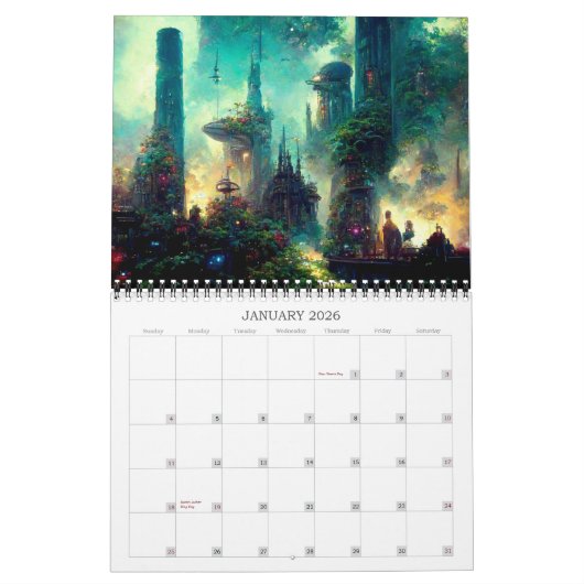 2026 Städte der nächsten 3 Science Fiction Kalender (Jan 2026)