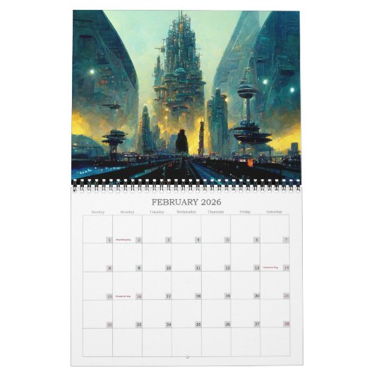 2026 Städte der nächsten 3 Science Fiction Kalender (Feb 2026)
