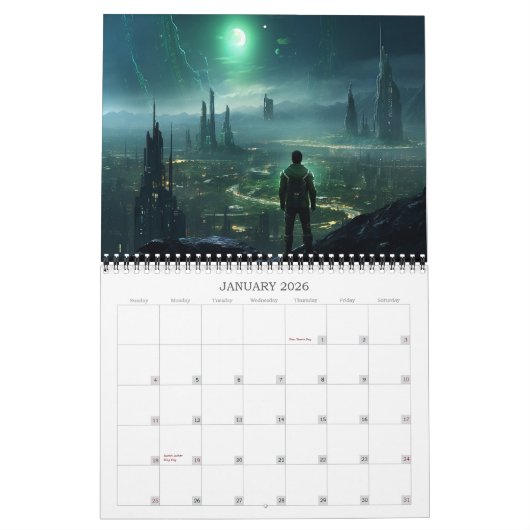 2026 Städte der Zukunft 4 Science Fiction Kalender (Jan 2026)
